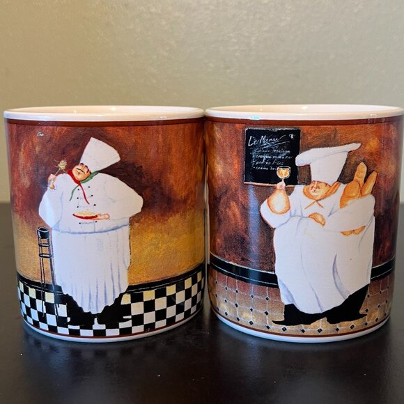 TWO Sakura AL DENTE Italian Chefs Stoneware Mugs ~ Artwork by Jennifer Garant - Picture 4 of 12